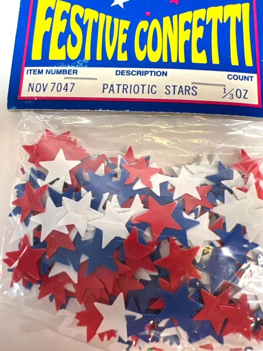 Festive Patriotic Stars Confetti & Spangles Silver 5-Point Large Stars Craft Sup